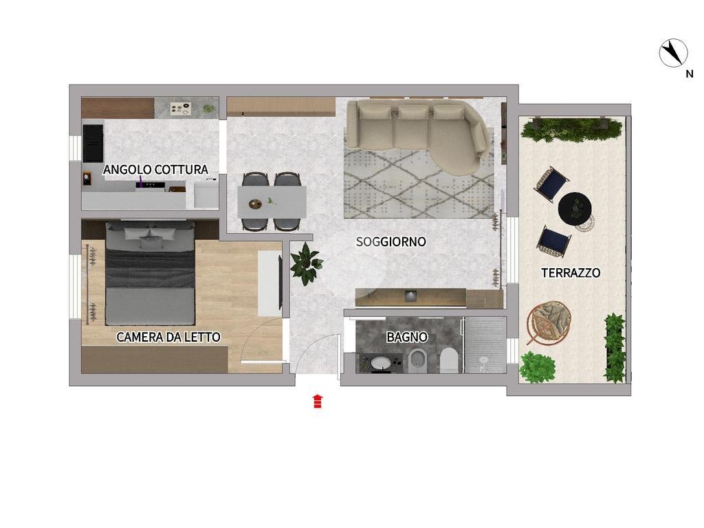 Bilocale Via Legnone, Milano (zona Dergano) - planimetria 1