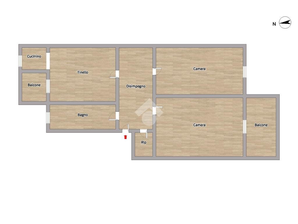 Trilocale Corso Sebastopoli, Torino (zona Santa Rita) - planimetria 1