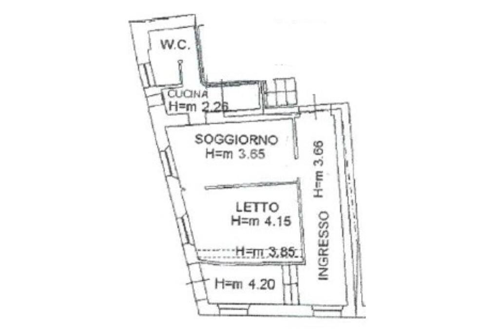 Bilocale Vicolo del Granchio, Ferrara - planimetria 1