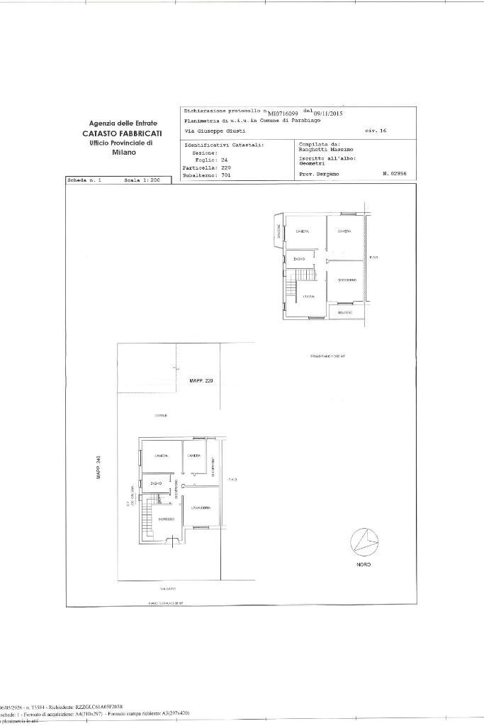 Apartment via Giusti, Parabiago - floor plans 1