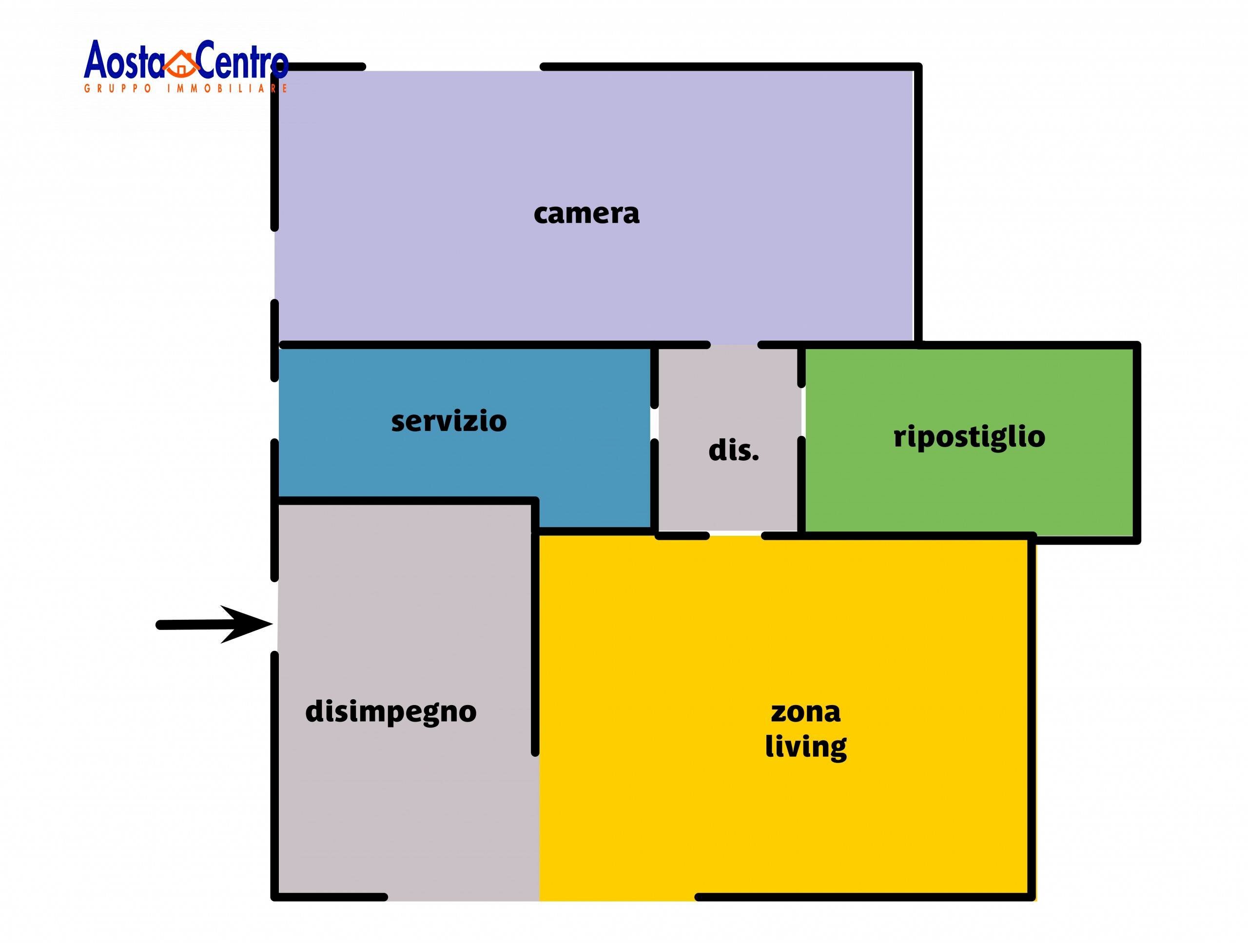 Foto 19 - Two-room apartment Località Seremon, Charvensod - floor plans 1