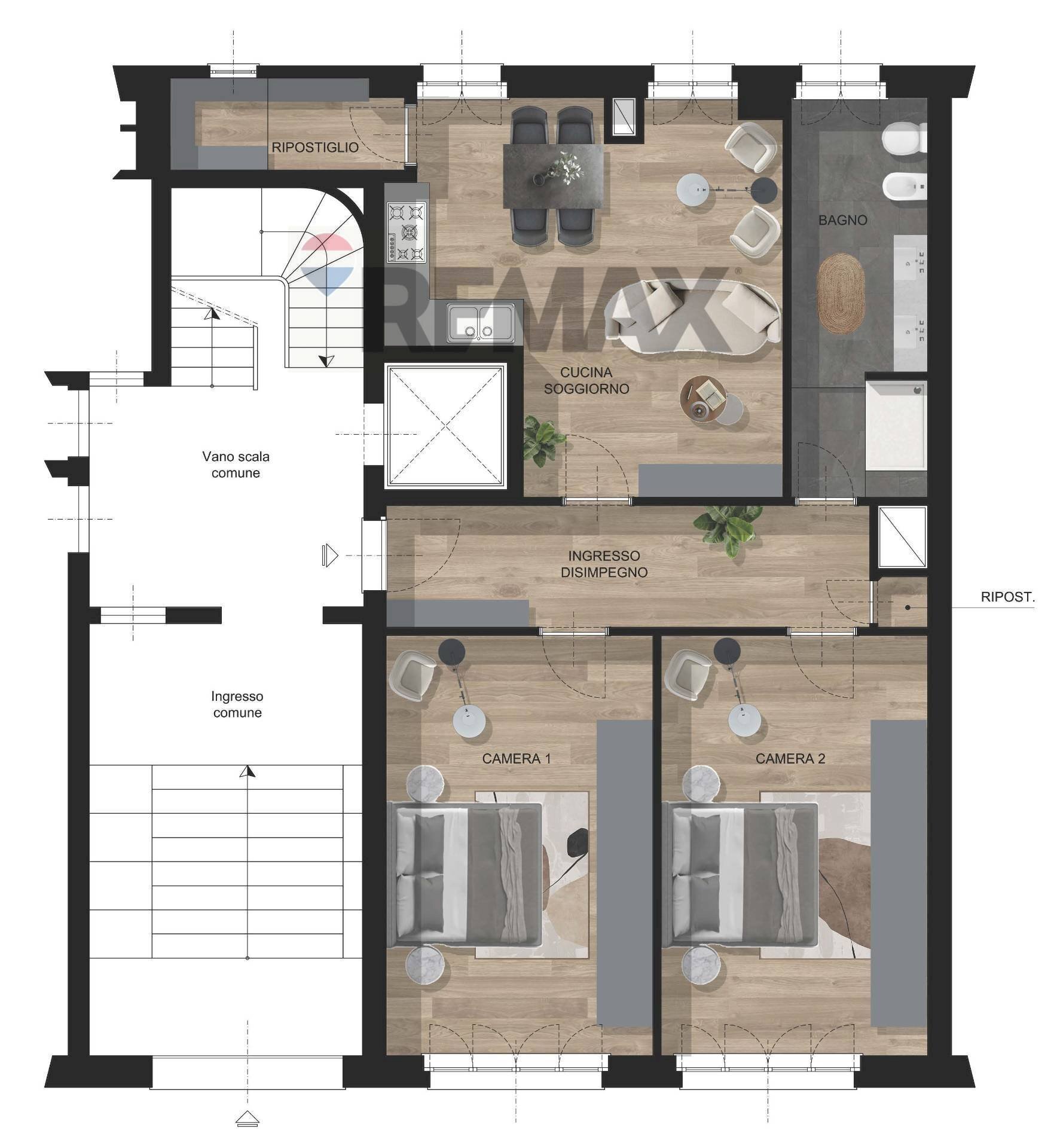Pianta 2D - Trilocale Via Achille Zezon
 
8, Milano - planimetria 1