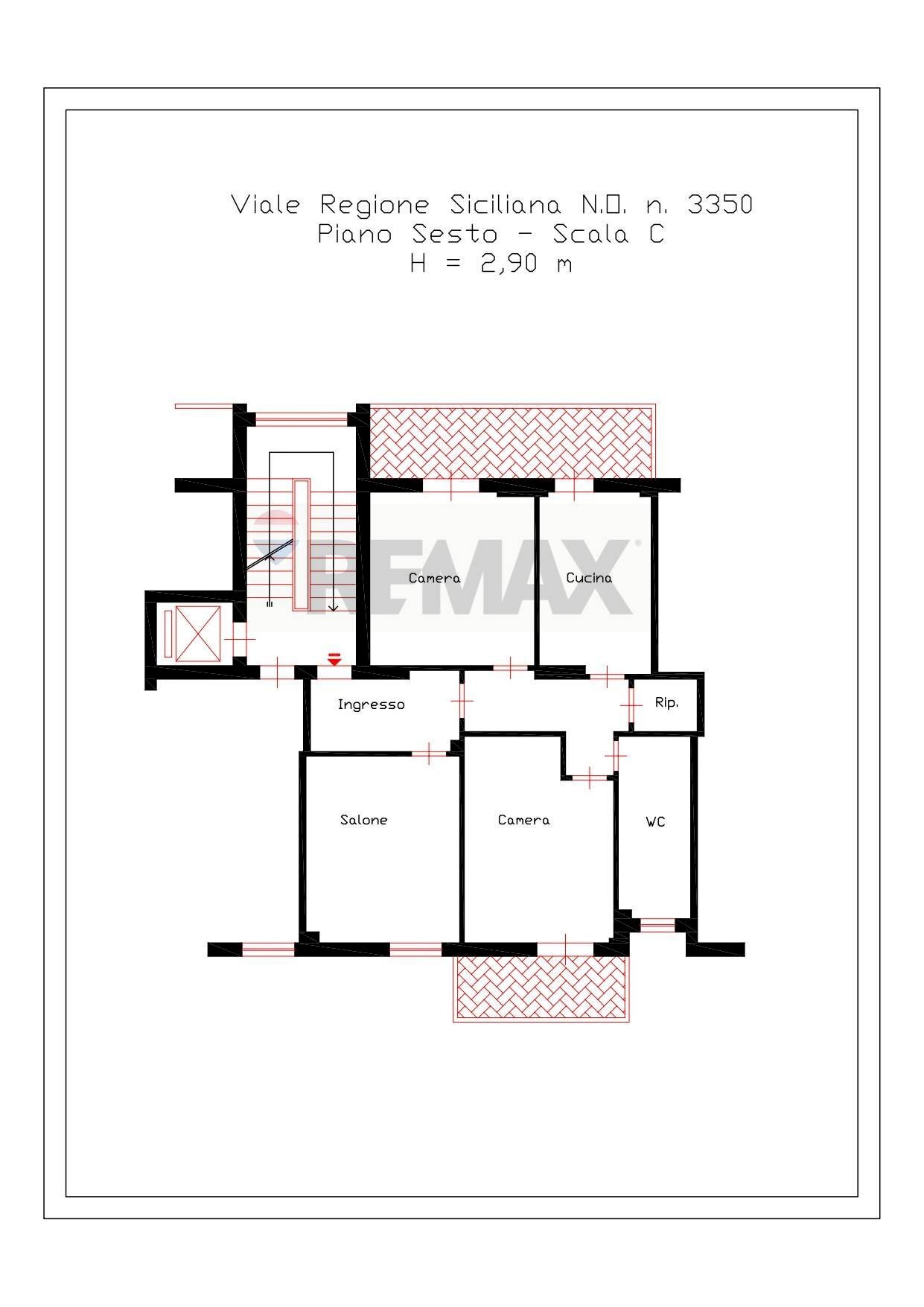 Pianta 2D - Four-room apartment Viale Regione Siciliana Nord Ovest
 
3350, Palermo - floor plans 1