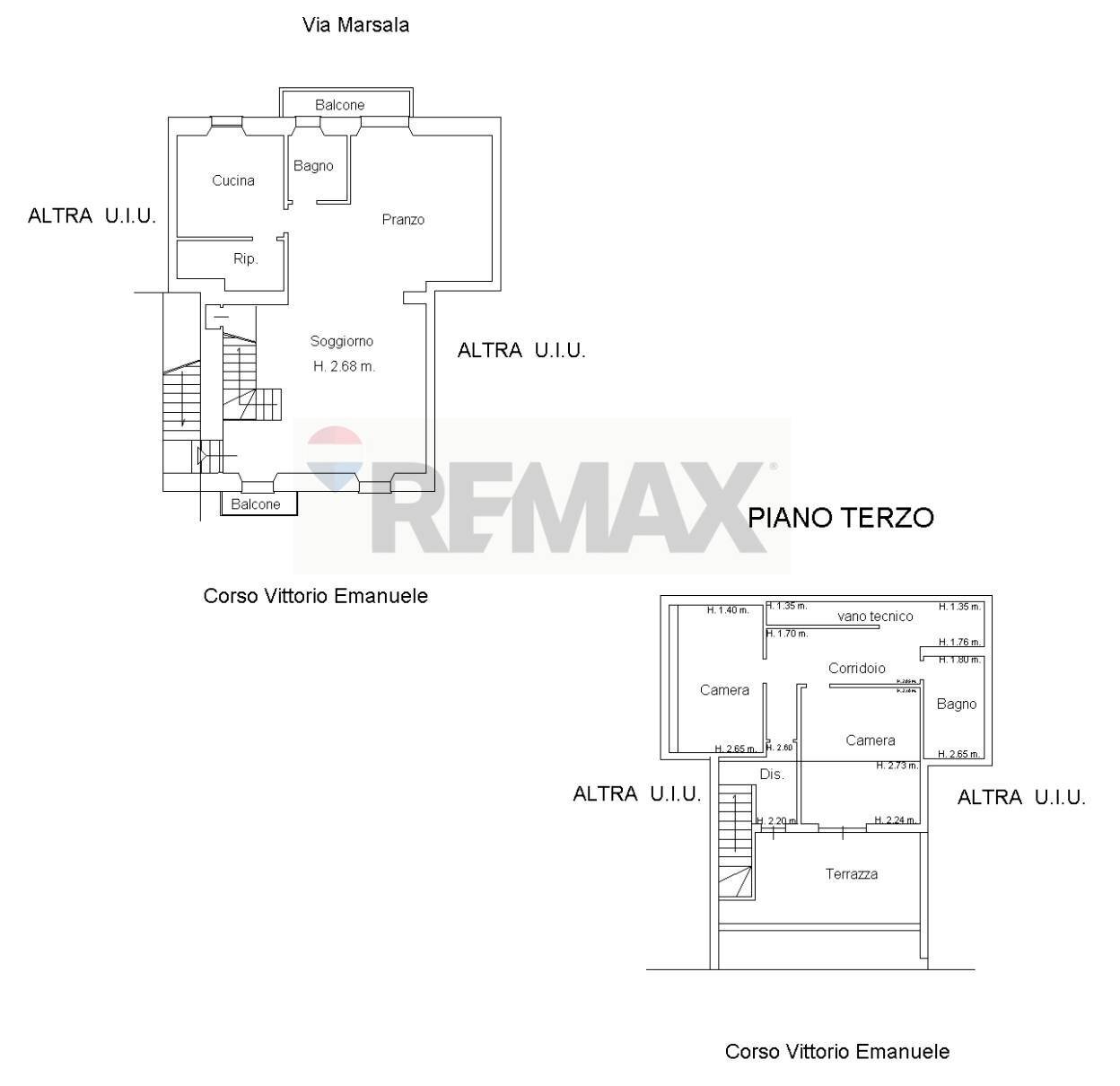 Pianta 2D - Attico via Vittorio Emanuele
 
4, La Maddalena - planimetria 1