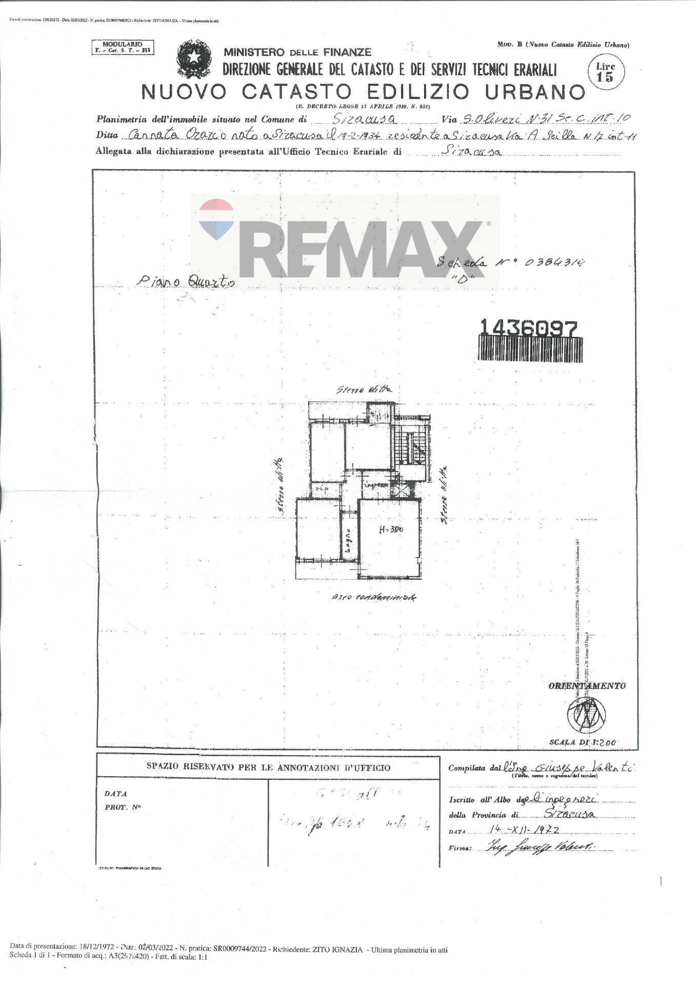 Pianta 2D - Appartamento Via Sebastiano Olivieri
 
31, Siracusa - planimetria 1