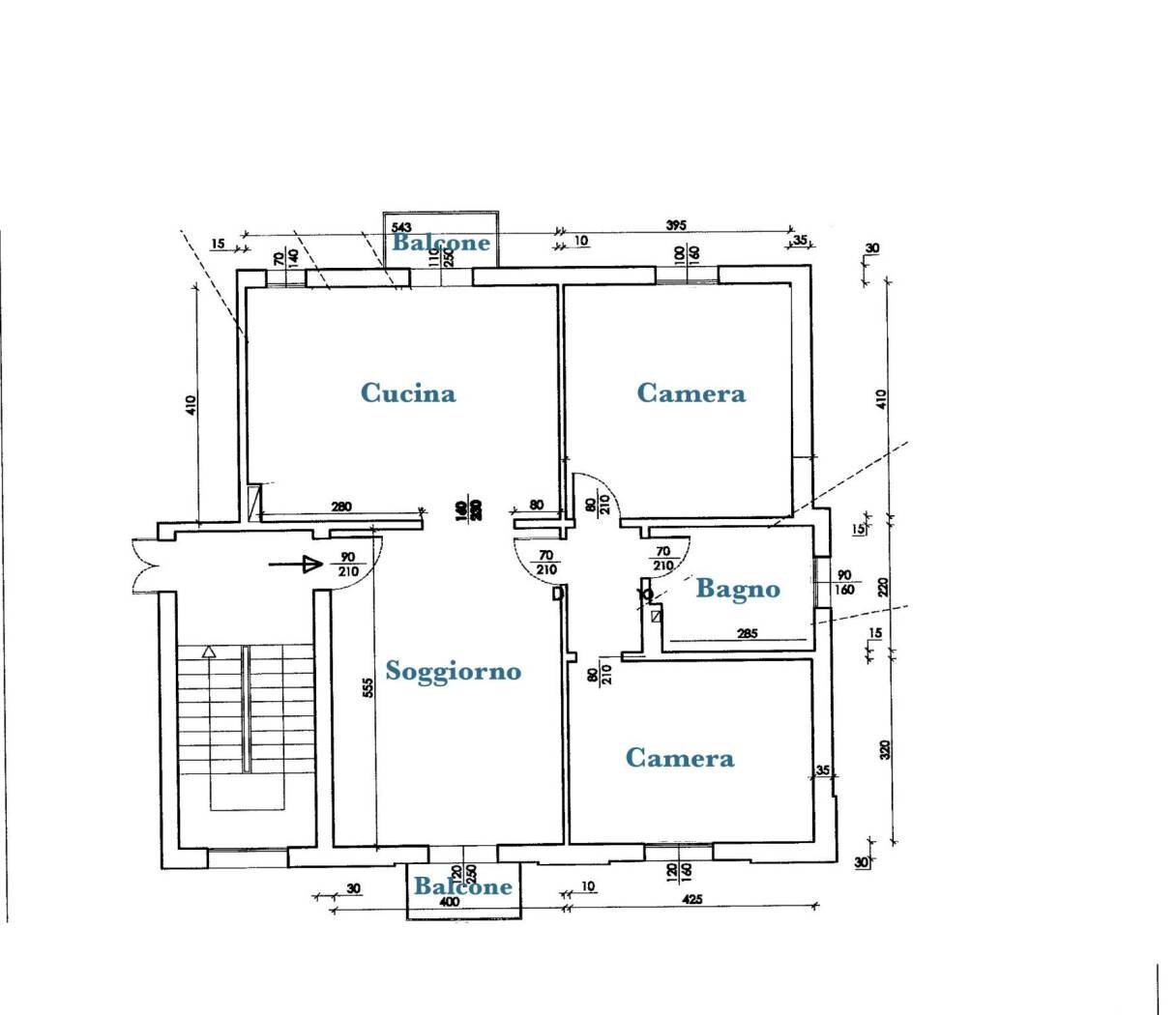 Four-room apartment viale Carlo Pisacane, Imola - floor plans 1