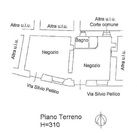 Negozio via Silvio Pellico, 5, Pinerolo - planimetria 1