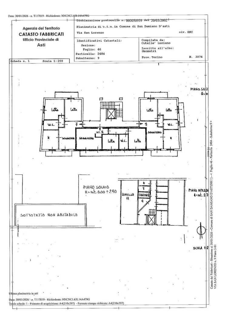 Three-room apartment via Maggiore Hope, San Damiano d'Asti - floor plans 1