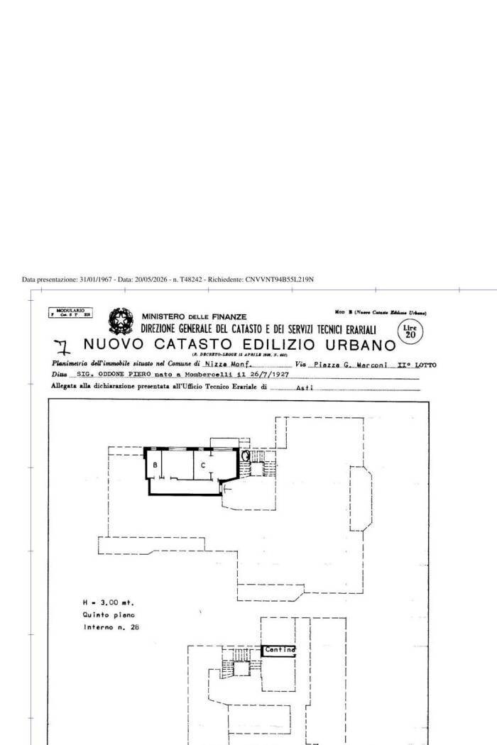 Bilocale via Trento, 11, Nizza Monferrato - planimetria 1