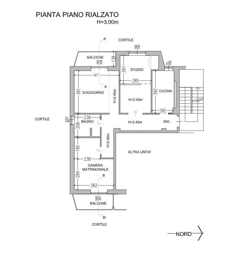 Trilocale via Gaetano Donizetti, 30, Vimercate - planimetria 1
