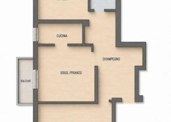 Planimetria - Trilocale Bologna (zona Mazzini) - foto 1