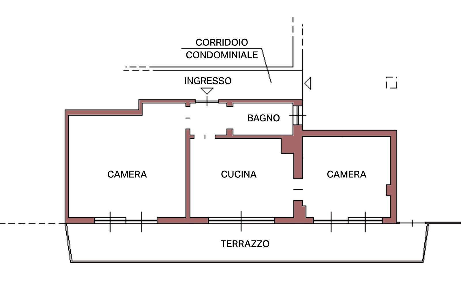 Three-room apartment via del Poggio, 10, Varazze - floor plans 1