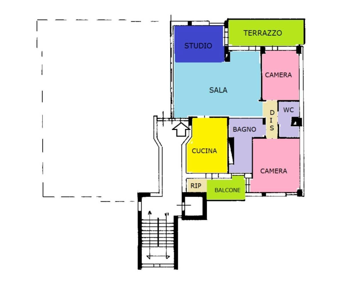Four-room apartment via Giovanni Battista Melis, 9, Sassari - floor plans 1