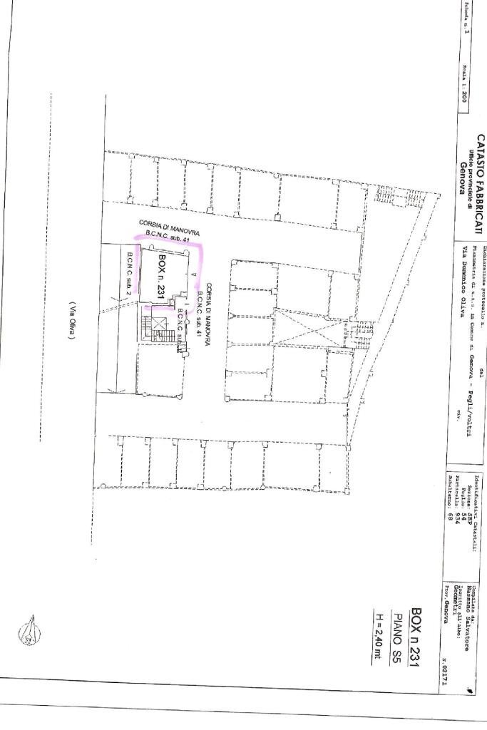 Box Via Domenico Oliva, Genova (neighborhood Sestri Ponente) - floor plans 1