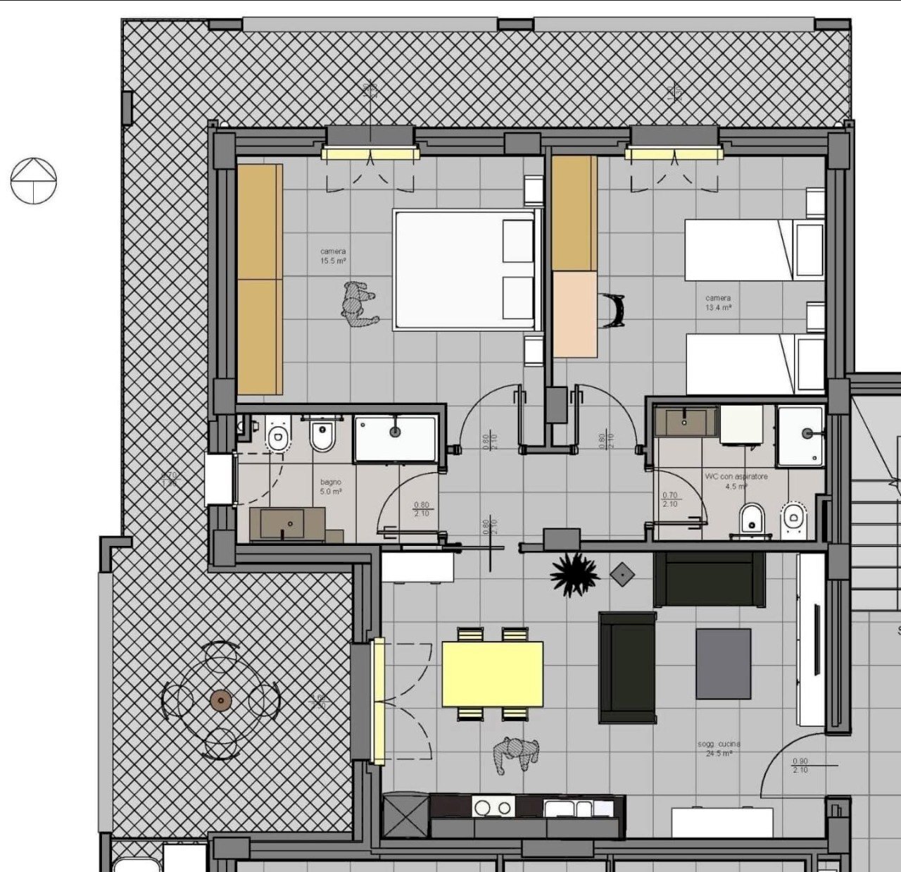 16 DI LEO IMMOBILIARE VENDE TRILOCALE NUOVA CLASSE - Quadrilocale Grottammare - planimetria 1