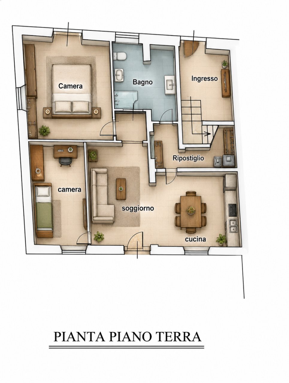 arredamento - Appartamento Lucca - planimetria 1