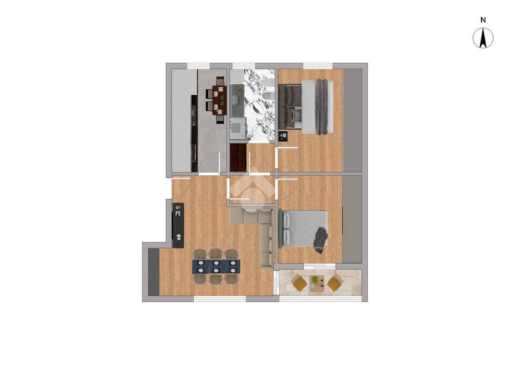 Three-room apartment Via amendola, Castenaso - floor plans 1