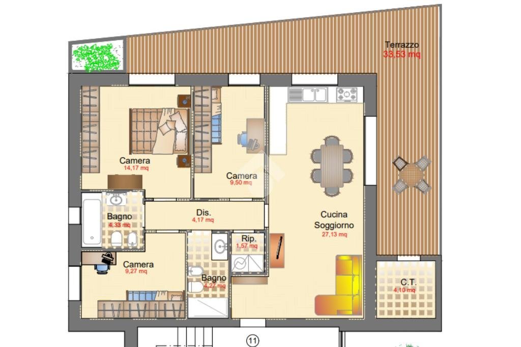 Attic Piazzetta Giuseppe Dossi, Rimini - floor plans 1