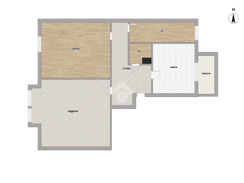 Two-room apartment Via Cechov Antonio, Milano (neighborhood Gallaratese) - floor plans 1
