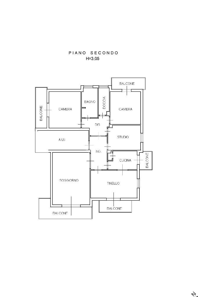 Four-room apartment Via dell'Agrifoglio, Rimini - floor plans 1
