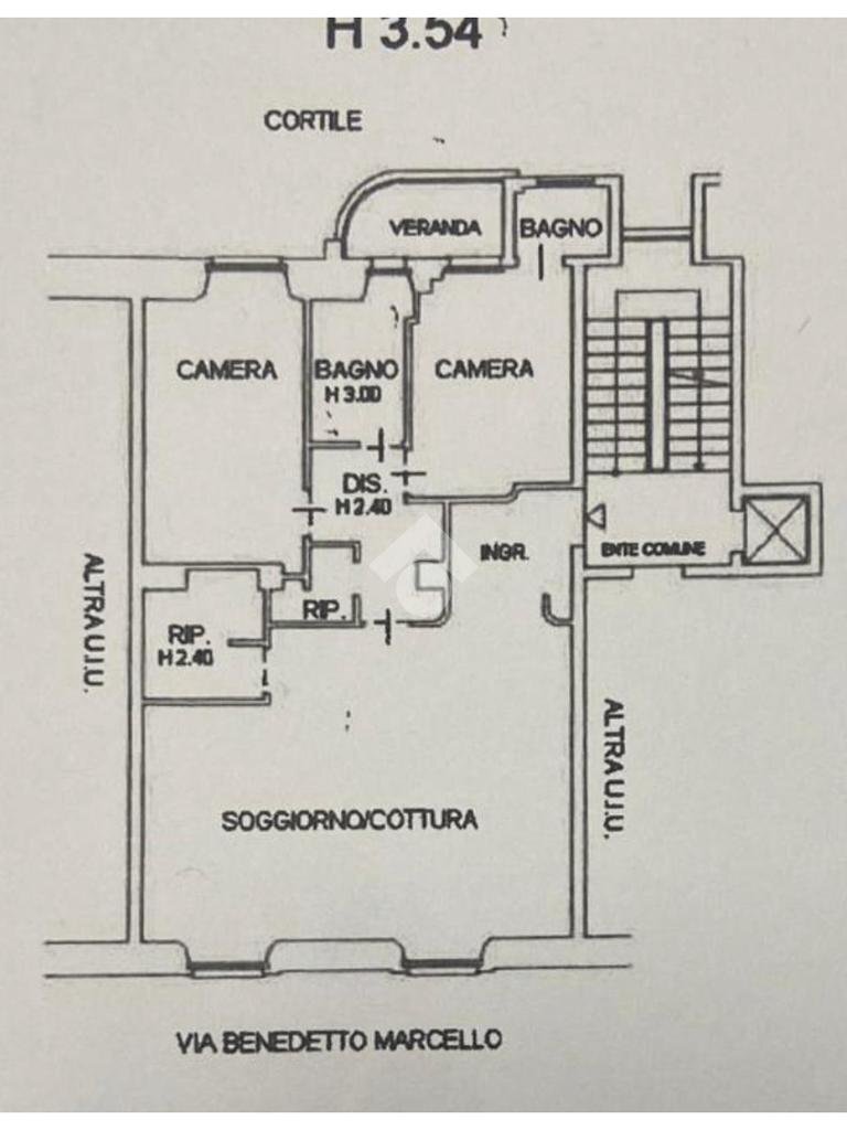 Trilocale Via Benedetto Marcello, Milano - planimetria 1
