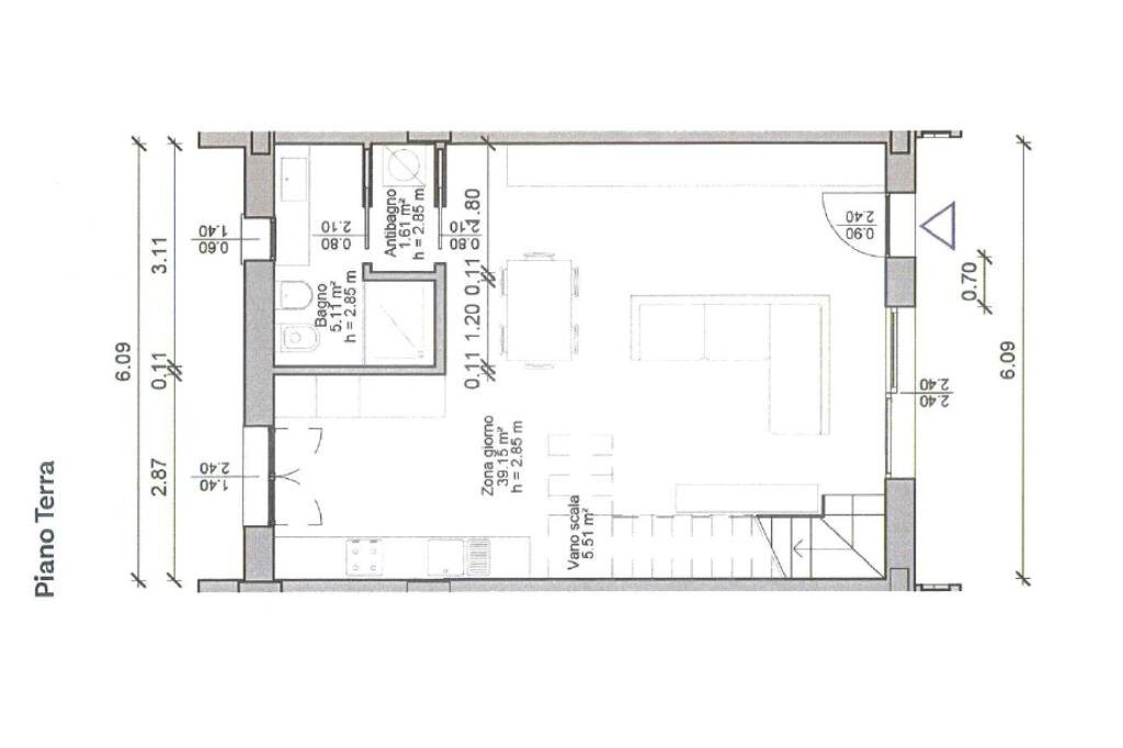 Portion of a house Via Civetta, Ferrara - floor plans 1