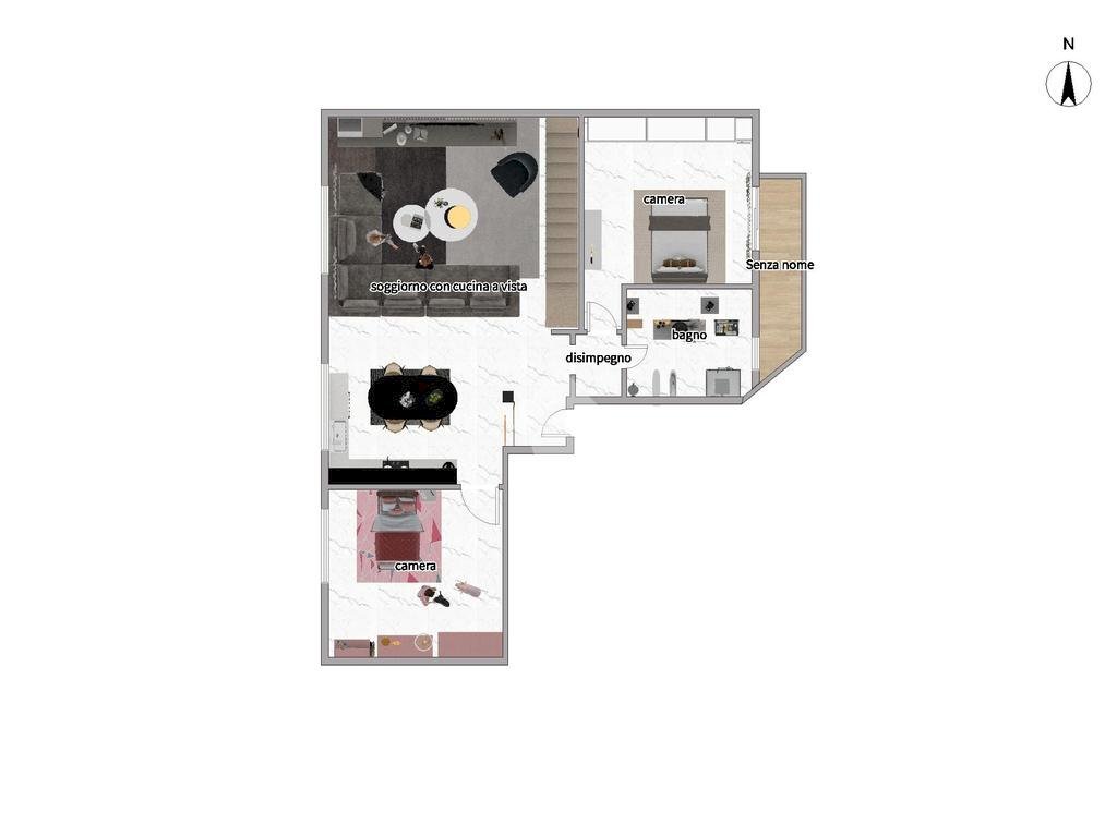 Four-room apartment Via Cesare Battisti, Cormano - floor plans 1