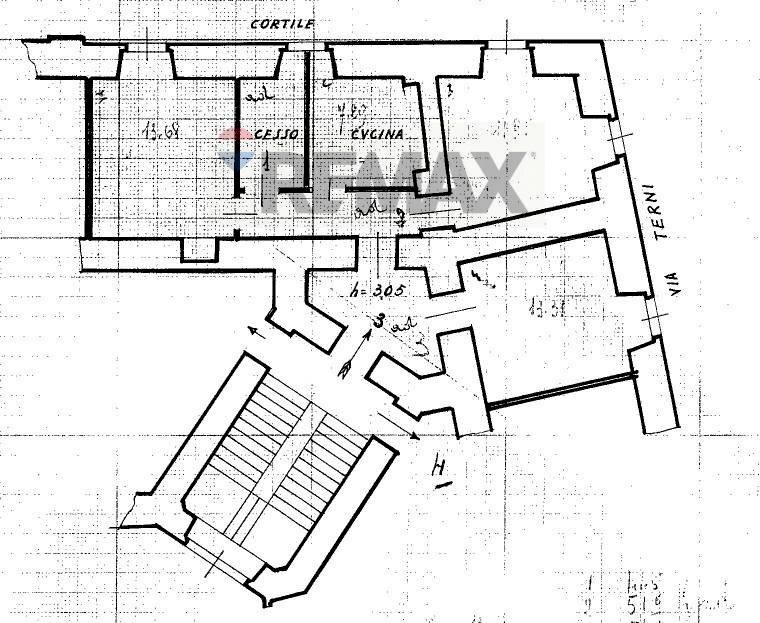 Pianta 2D - Three-room apartment Via Terni, Roma - floor plans 1