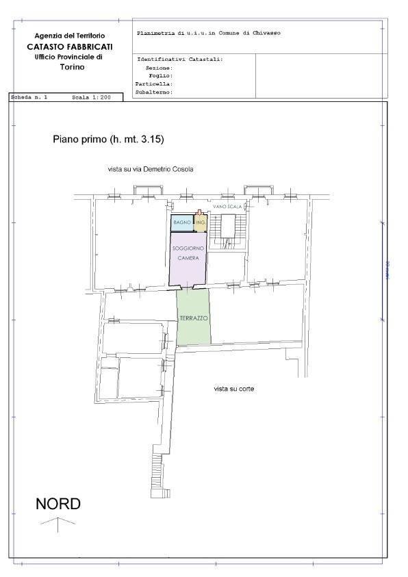 One-room apartment via Demetrio Cosola, 29a, Chivasso - floor plans 1