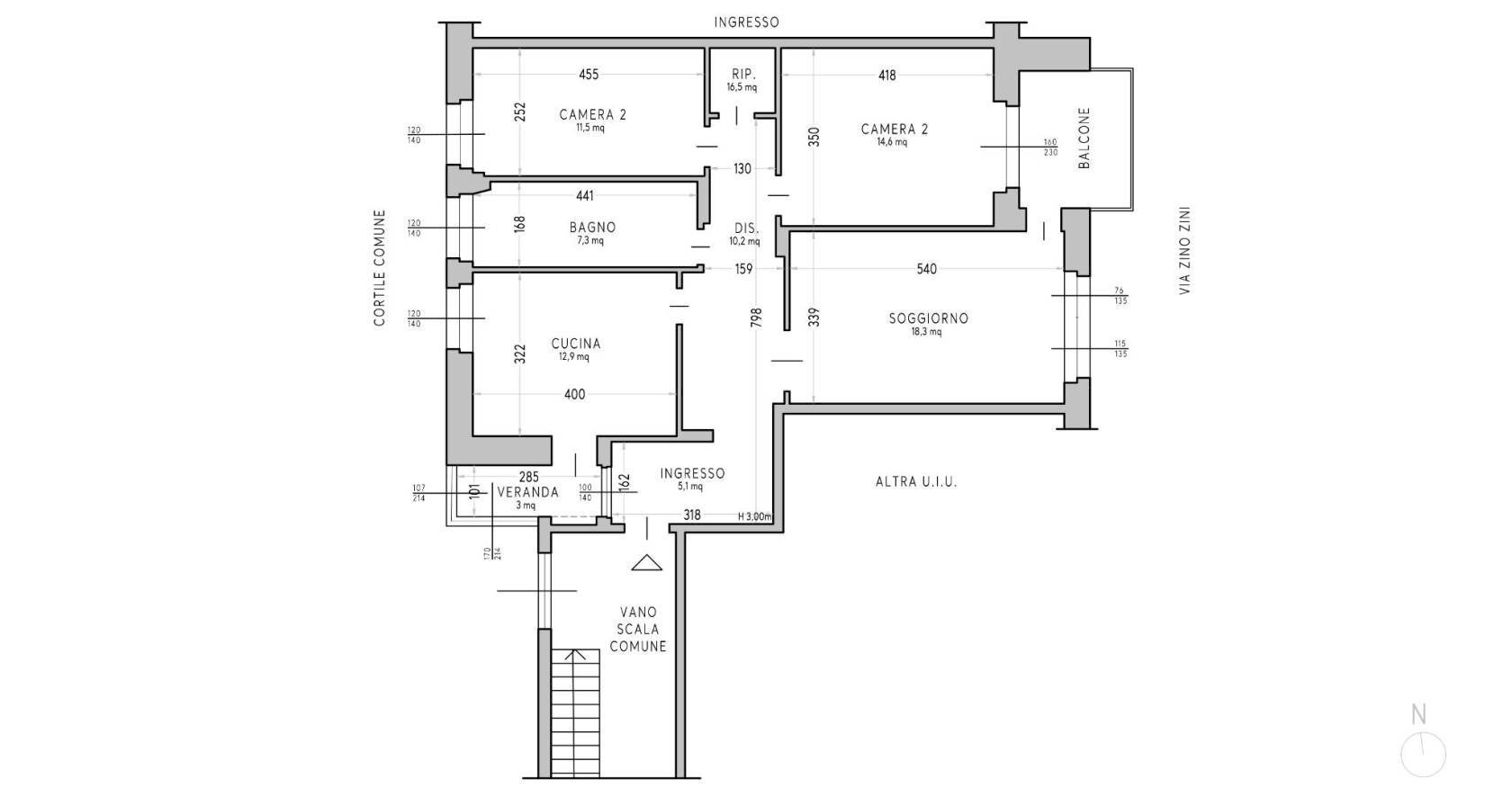 Appartamento corso Sebastopoli, 2, Torino (zona Lingotto) - planimetria 1