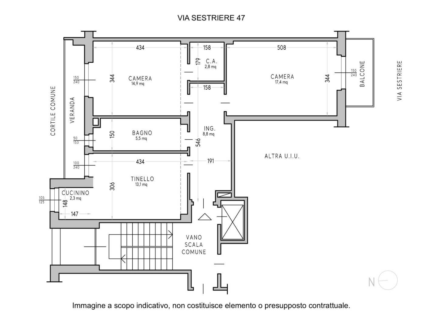 Three-room apartment via Sestriere, 47, Moncalieri - floor plans 1