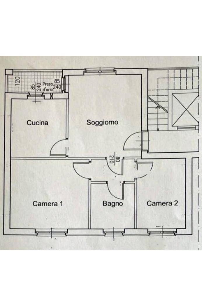 Three-room apartment via Ippolito Nievo, 4, Monza - floor plans 1