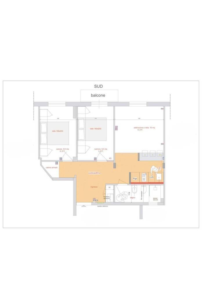 Trilocale via Francesco Rolla, Genova (zona Cornigliano) - planimetria 1