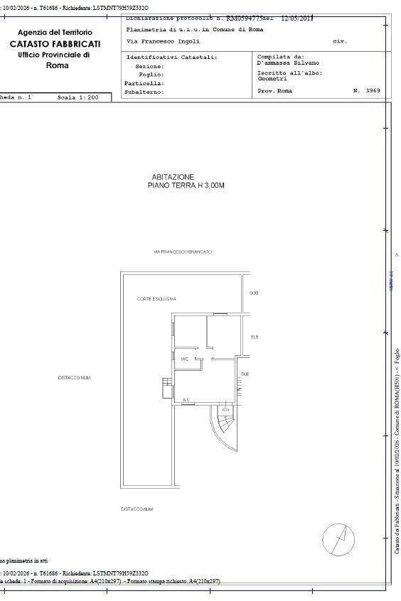 Three-room apartment via Francesco Ingoli, Roma - floor plans 1