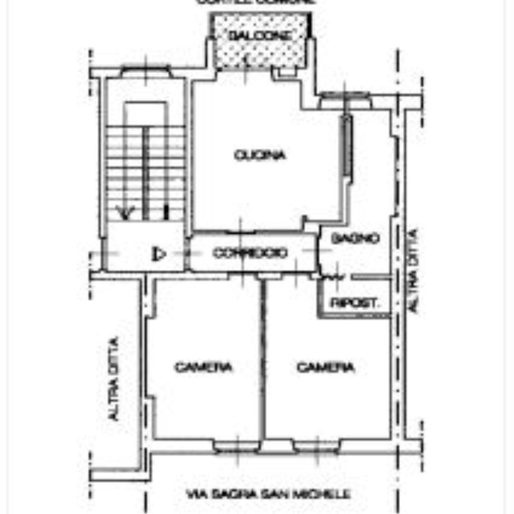 Trilocale Via Monginevro, 182, Torino (zona Pozzo Strada) - planimetria 1