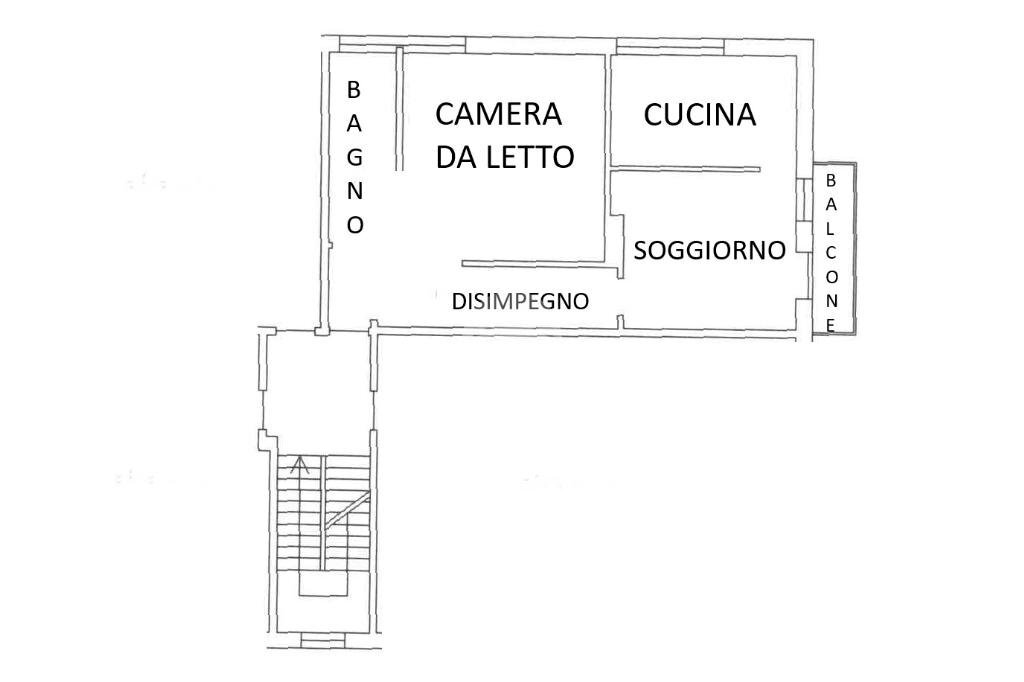 Three-room apartment Via San Martino, Barge - floor plans 1