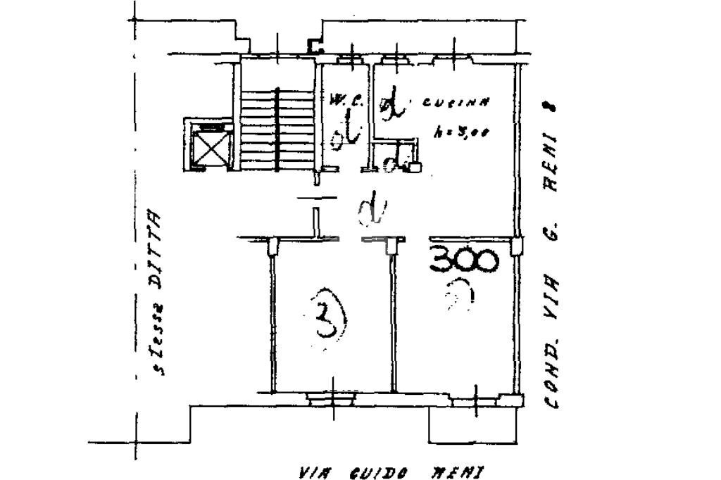 Three-room apartment Via Guido Reni, Torino (neighborhood Mirafiori Nord) - floor plans 1