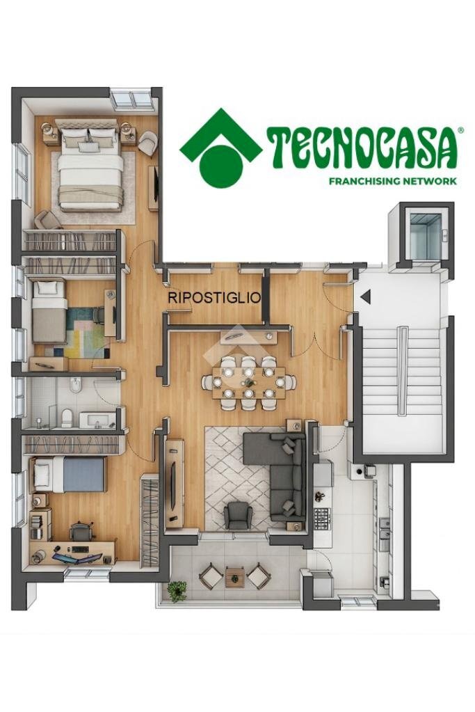 Four-room apartment Via del Donatore di Sangue, Torrile - floor plans 1