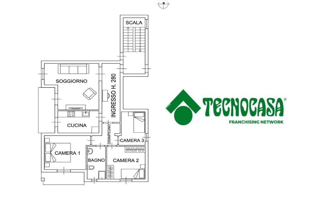 Four-room apartment Via Rodolfo Morandi, Torrile - floor plans 1