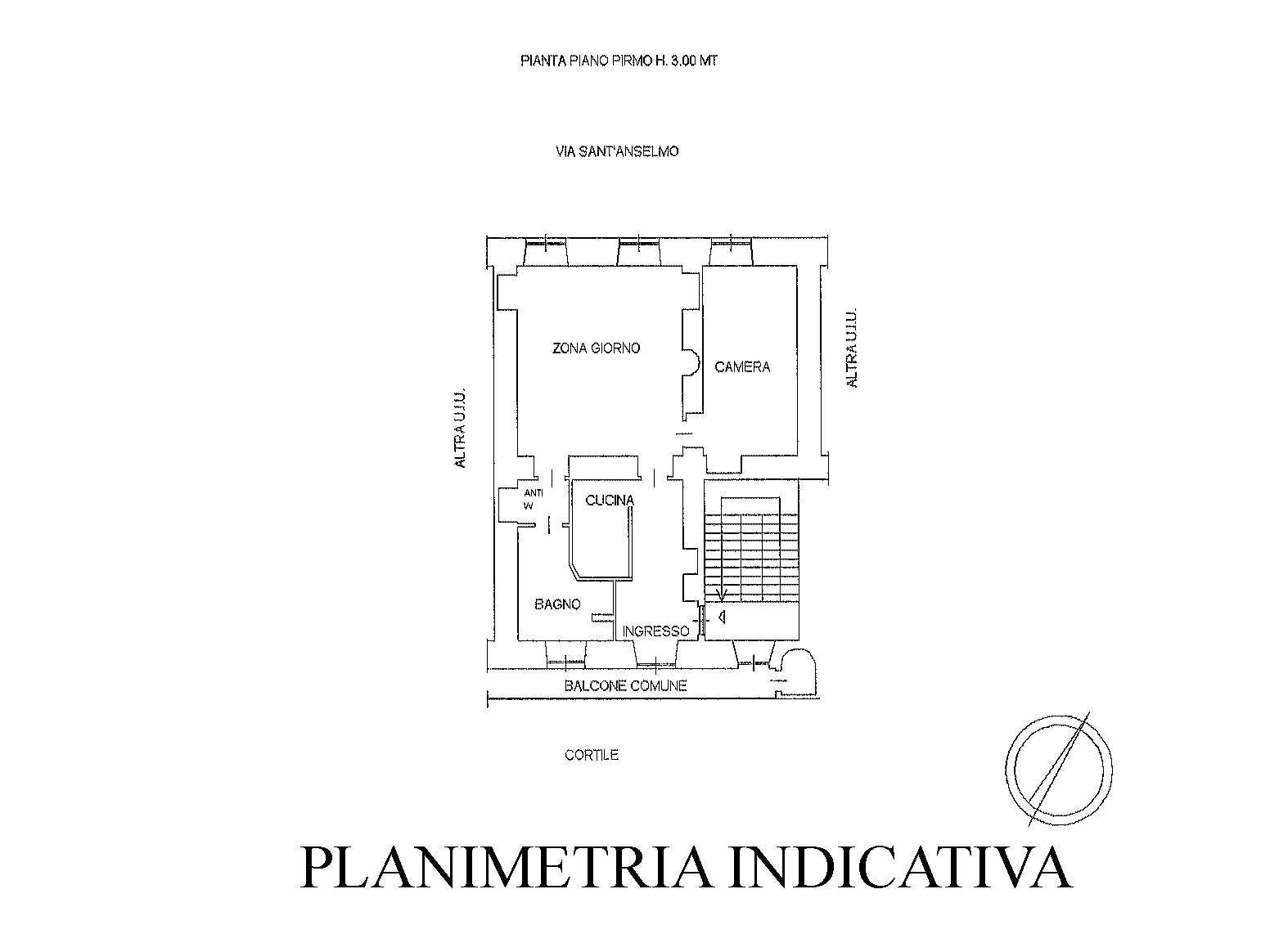 Foto 16 - Trilocale via Sant'Anselmo, Torino - planimetria 1