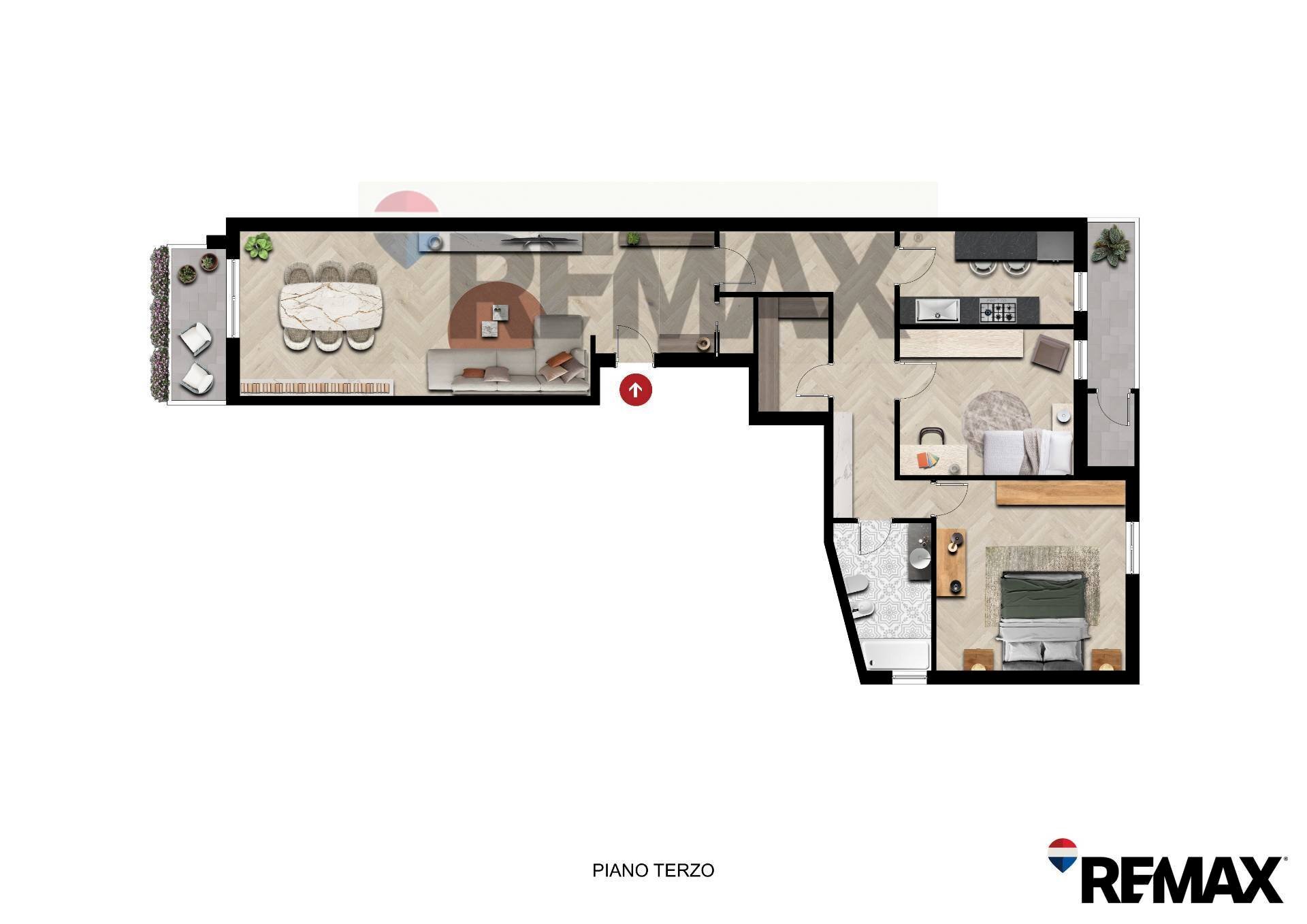Pianta 2D - Three-room apartment Via Alessandro Maria Calefati
 
272, Bari - floor plans 1
