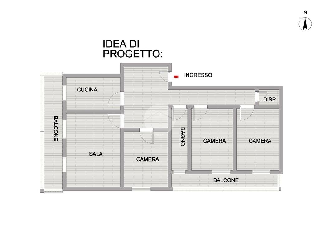 Apartment Via villini ambrogio negrone, Genova (neighborhood Prà) - floor plans 1