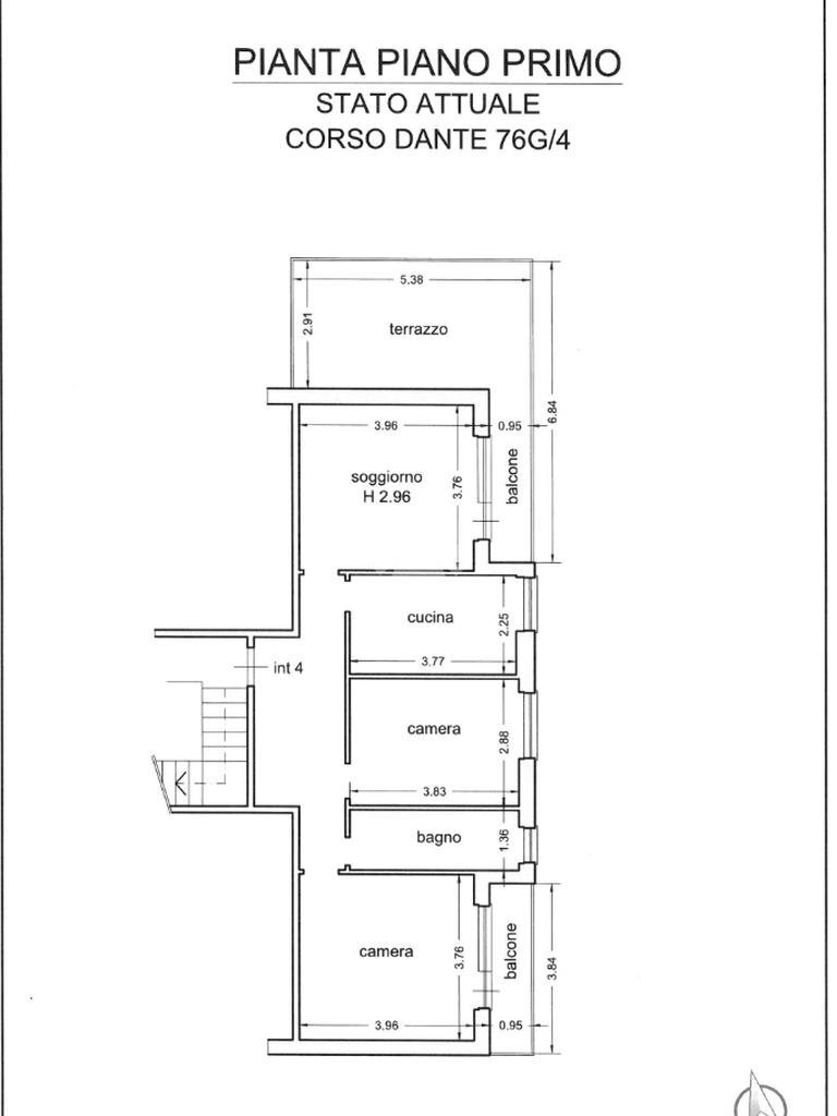 Four-room apartment corso dante, Chiavari - floor plans 1