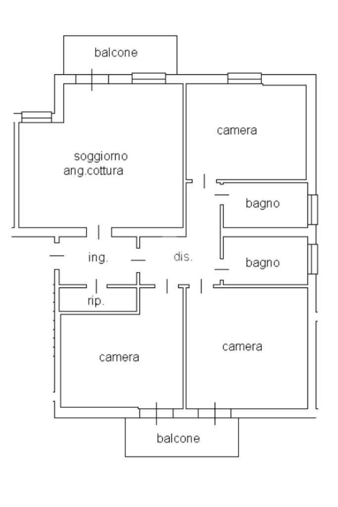 Four-room apartment Via Dante, Zola Predosa - floor plans 1
