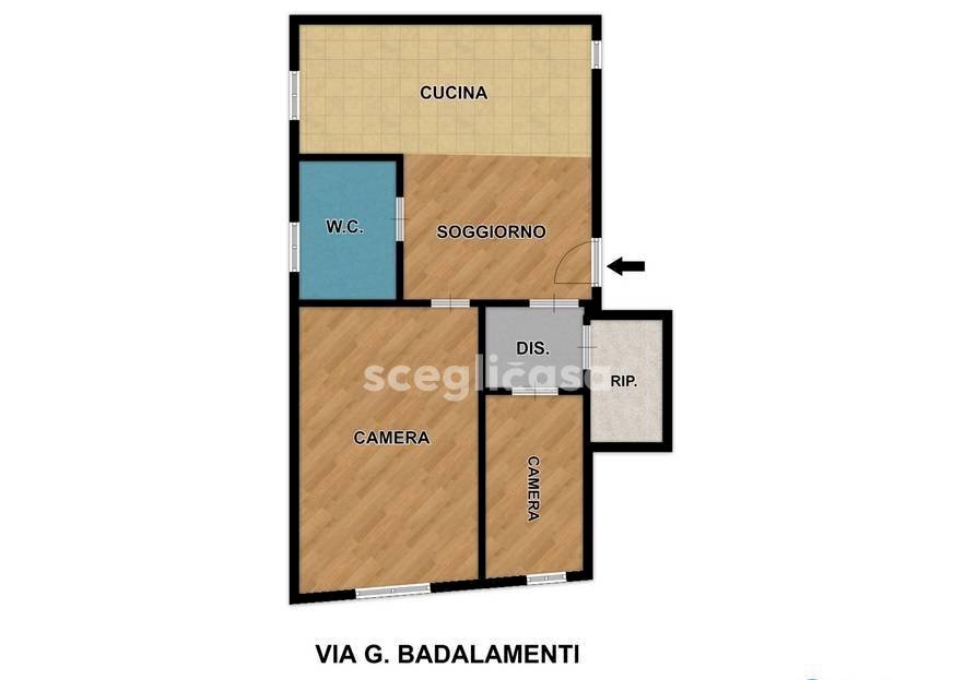 Foto 2 - Trilocale Via Giovanni Badalamenti
 
105, Carini - planimetria 1