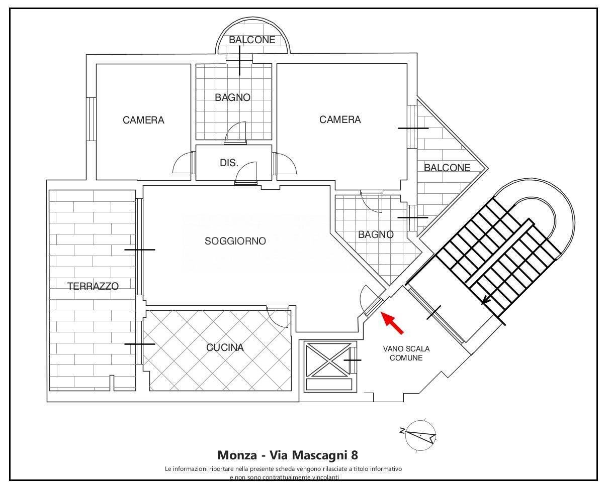 Foto 14 - Three-room apartment via Mascagni
 
8, Monza - floor plans 1