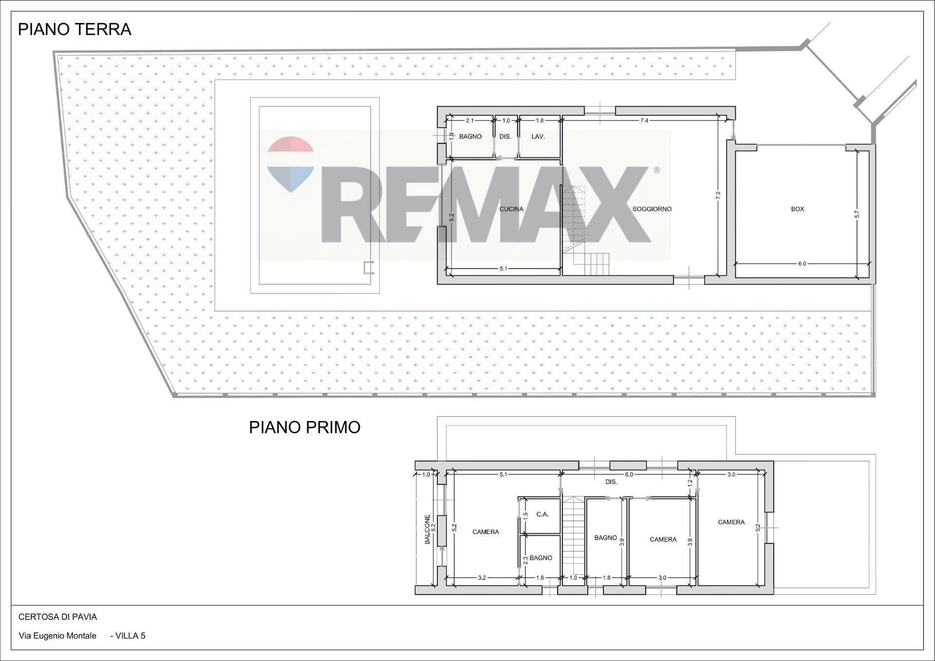 Pianta 2D - Villa via Montale, Certosa di Pavia - planimetria 1