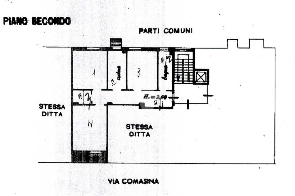 Three-room apartment Via Comasina, Milano (neighborhood Comasina) - floor plans 1