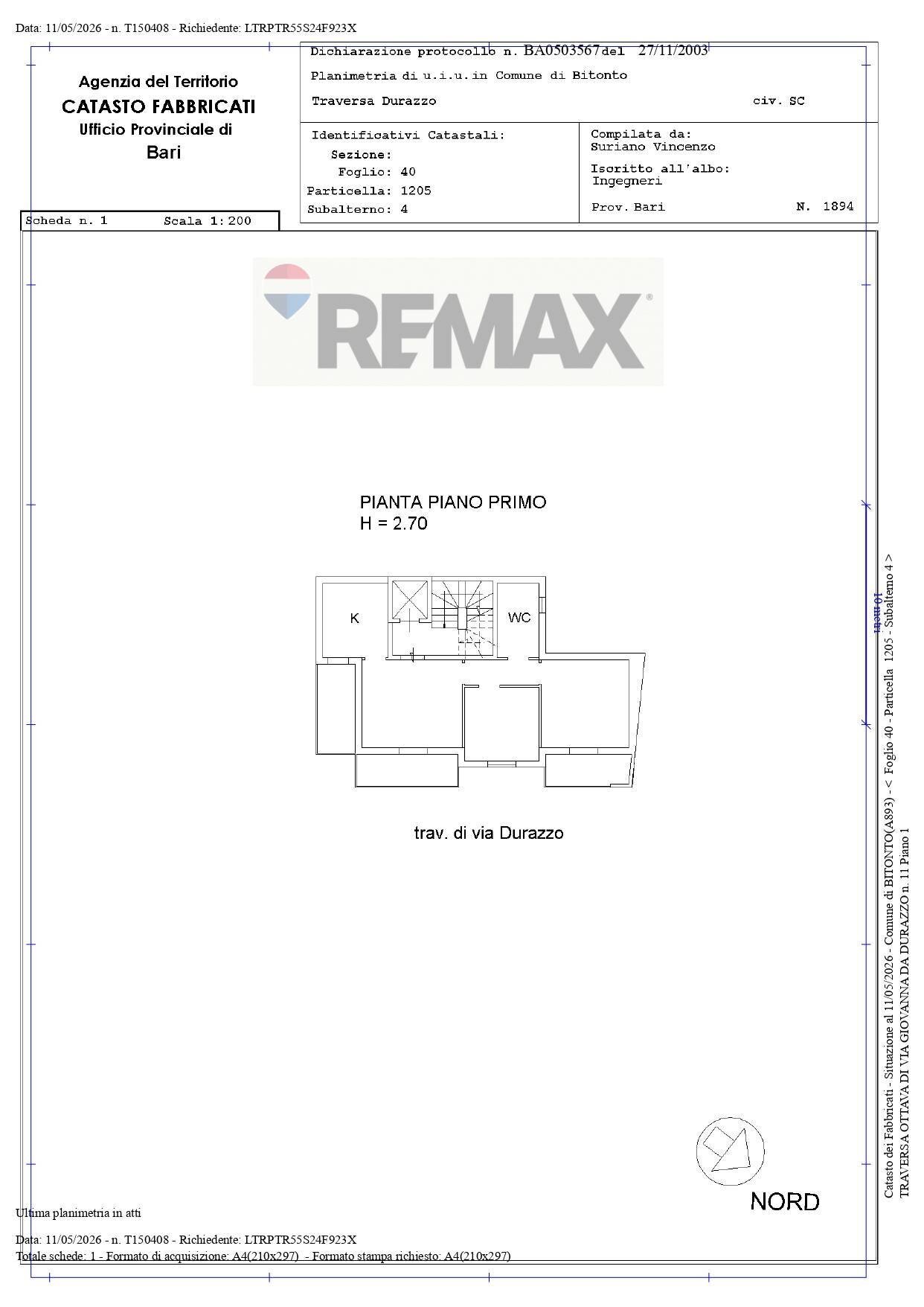 Pianta 2D - Three-room apartment Traversa Ottava di via Durazzo
 
11/9, Bitonto - floor plans 1