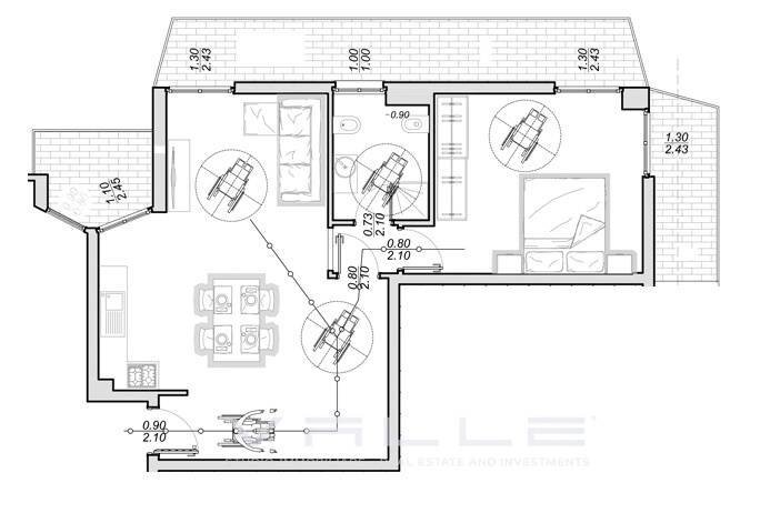 Planimetria - Two-room apartment via longo, Bergamo - floor plans 1